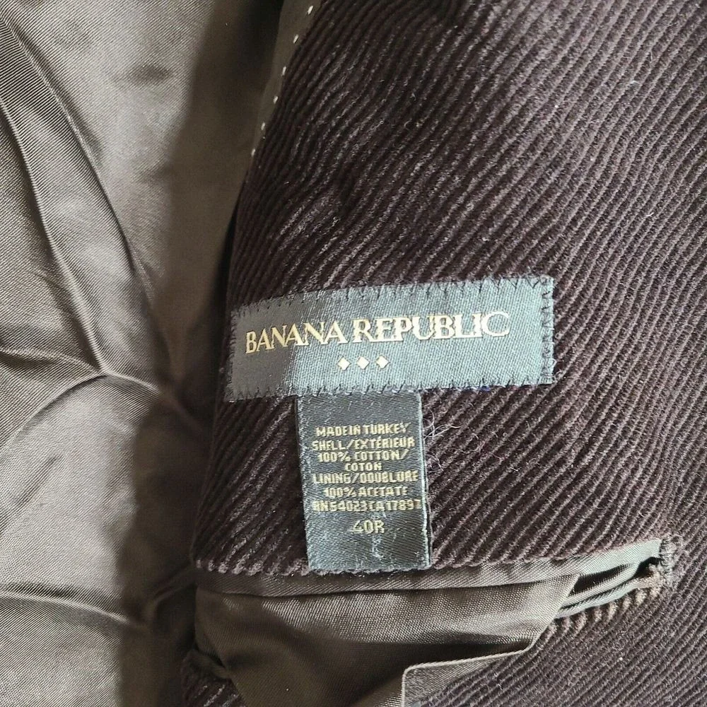 Banana‎ Republic Corduroy Blazer Mens 40R Brown Cotton 3 Button Sport Coat